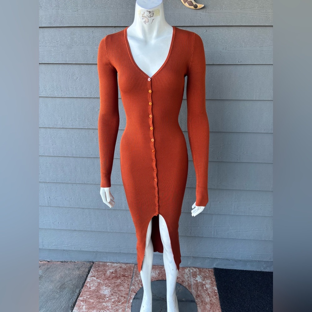 Hera Collection Orange Long Sleeve Dress